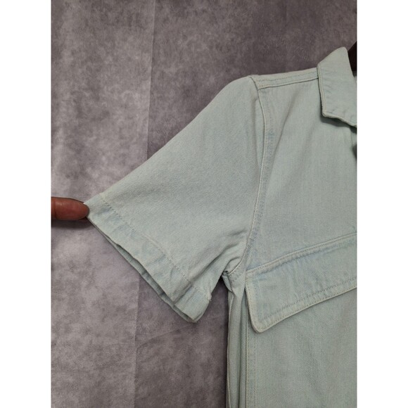 New Hunter and Brown Cotton Denim Short Sleeve Jumpsuit Womens Small Utility Y2k - Picture 8 of 15